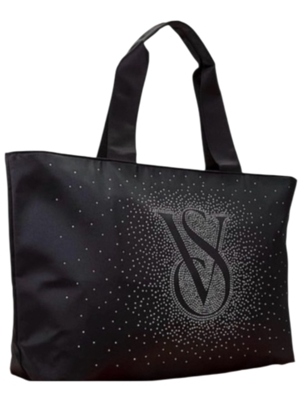 Victoria's Secret Black Tote with Crystal Logo Detail - Picture 2 of 6